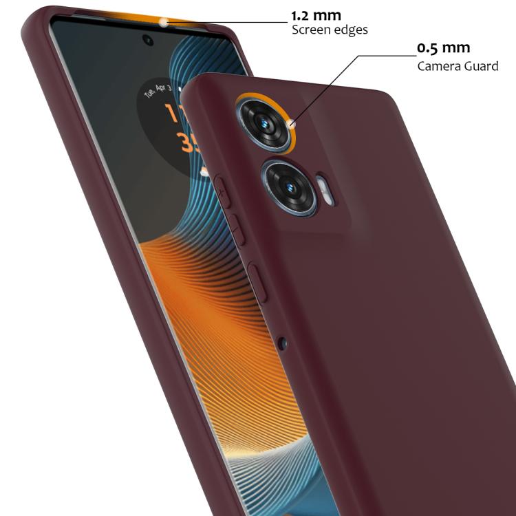 For Motorola Edge 50 Fusion Shockproof Silicone Magsafe Phone Case(Plum Color)