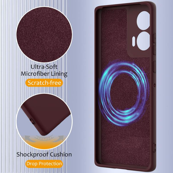 For Motorola Edge 50 Fusion Shockproof Silicone Magsafe Phone Case(Plum Color)