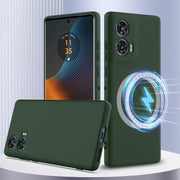 For Motorola Edge 50 Fusion Shockproof Silicone Magsafe Phone Case(Dark Green)