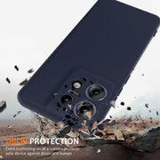 For Motorola Edge 50 Pro Shockproof Silicone Magsafe Phone Case(Navy Blue)