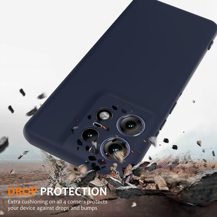 For Motorola Edge 50 Pro Shockproof Silicone Magsafe Phone Case(Navy Blue)