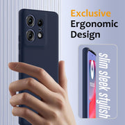 For Motorola Edge 50 Pro Shockproof Silicone Magsafe Phone Case(Navy Blue)