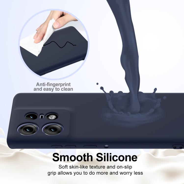 For Motorola Edge 50 Pro Shockproof Silicone Magsafe Phone Case(Navy Blue)