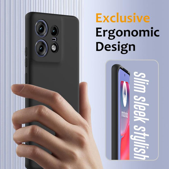 For Motorola Edge 50 Pro Shockproof Silicone Magsafe Phone Case(Black)