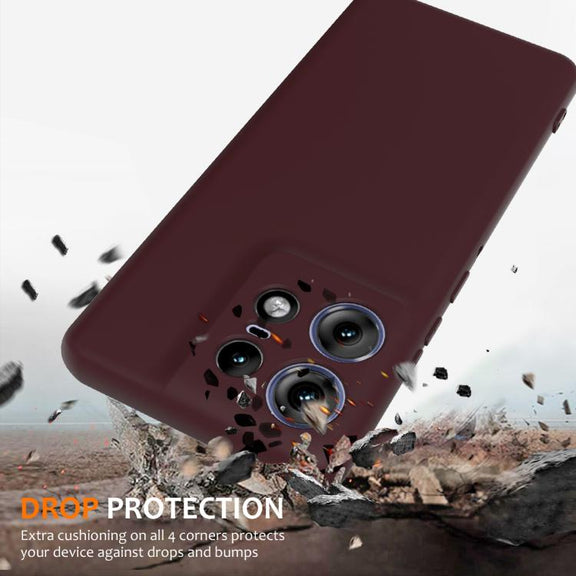 For Motorola Edge 50 Pro Shockproof Silicone Magsafe Phone Case(Plum Color)