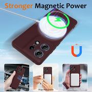 For Motorola Edge 50 Pro Shockproof Silicone Magsafe Phone Case(Plum Color)
