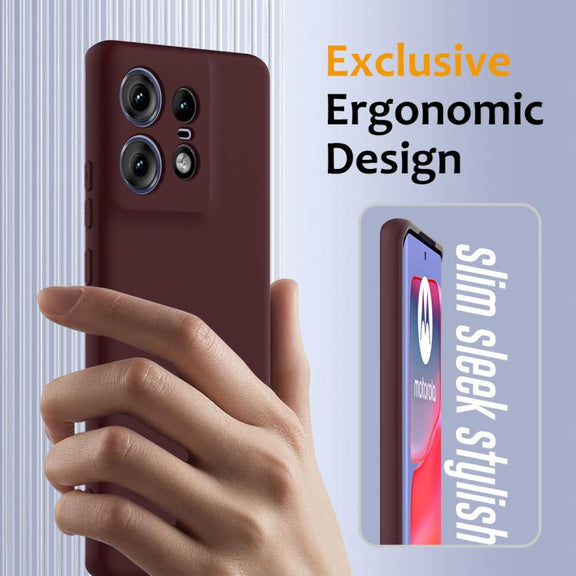 For Motorola Edge 50 Pro Shockproof Silicone Magsafe Phone Case(Plum Color)