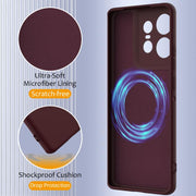 For Motorola Edge 50 Pro Shockproof Silicone Magsafe Phone Case(Plum Color)