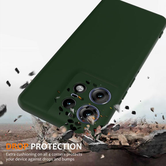 For Motorola Edge 50 Pro Shockproof Silicone Magsafe Phone Case(Dark Green)