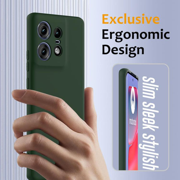 For Motorola Edge 50 Pro Shockproof Silicone Magsafe Phone Case(Dark Green)