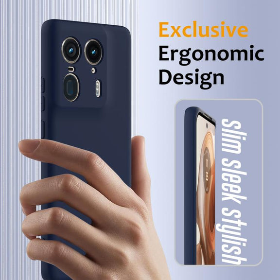For Motorola Edge 50 Ultra Shockproof Silicone Magsafe Phone Case(Navy Blue)