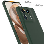 For Motorola Edge 50 Ultra Shockproof Silicone Magsafe Phone Case(Dark Green)