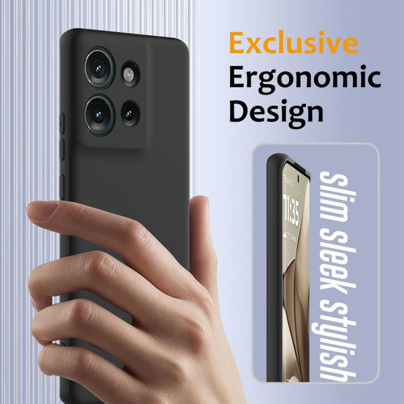 For Motorola Edge 50 5G Shockproof Silicone Magsafe Phone Case(Black)