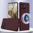 For Motorola Edge 50 5G Shockproof Silicone Magsafe Phone Case(Plum Color) - free shipping - PMC TechLife - Order now!