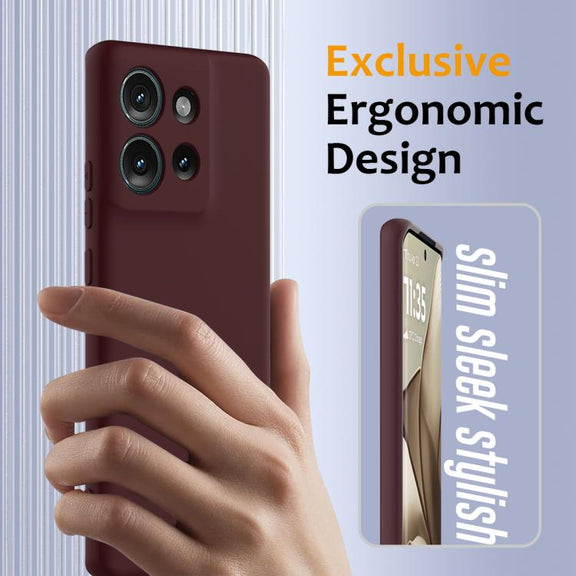 For Motorola Edge 50 5G Shockproof Silicone Magsafe Phone Case(Plum Color)