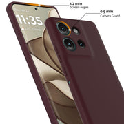 For Motorola Edge 50 5G Shockproof Silicone Magsafe Phone Case(Plum Color)