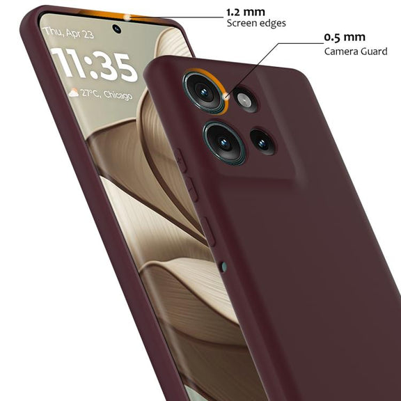 For Motorola Edge 50 5G Shockproof Silicone Magsafe Phone Case(Plum Color)