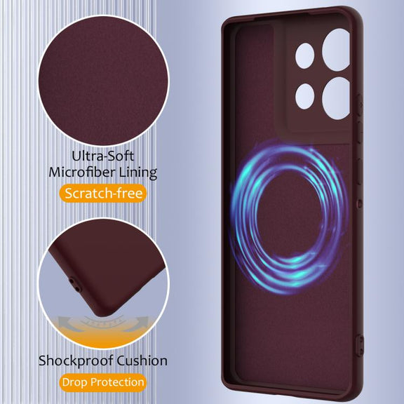 For Motorola Edge 50 5G Shockproof Silicone Magsafe Phone Case(Plum Color)