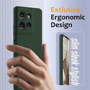 For Motorola Edge 50 5G Shockproof Silicone Magsafe Phone Case(Dark Green)