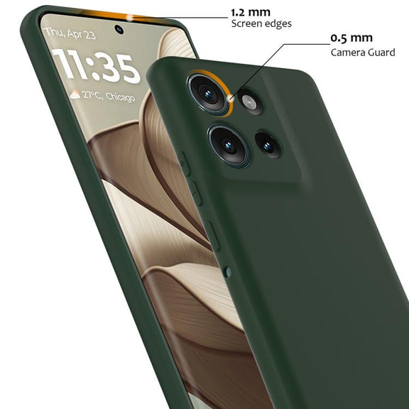 For Motorola Edge 50 5G Shockproof Silicone Magsafe Phone Case(Dark Green)