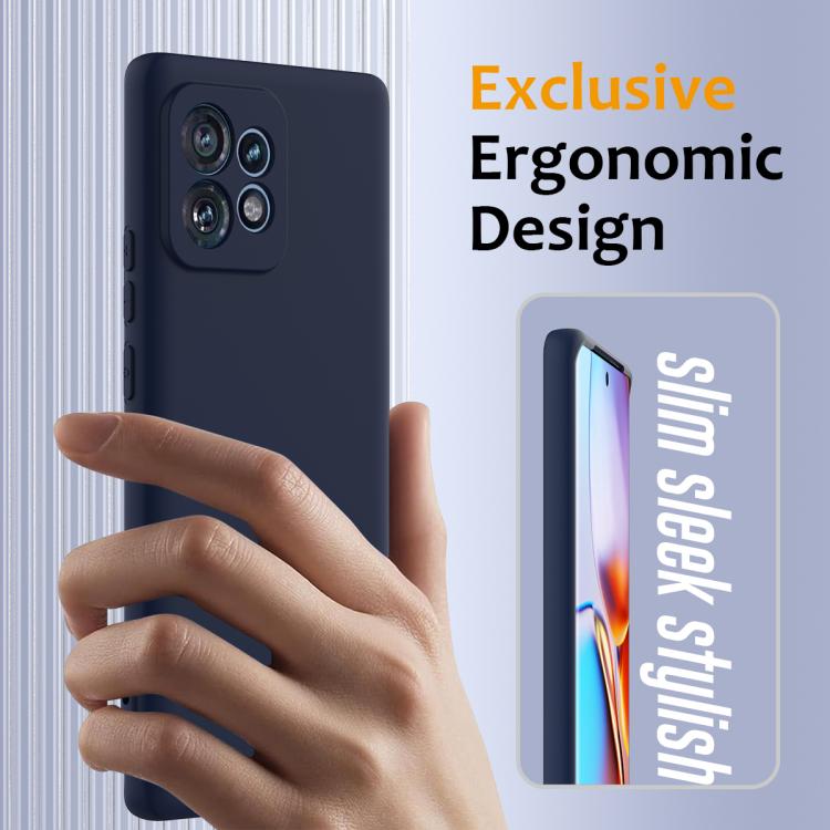 For Motorola Edge+ 2023 Shockproof Silicone Magsafe Phone Case(Navy Blue)