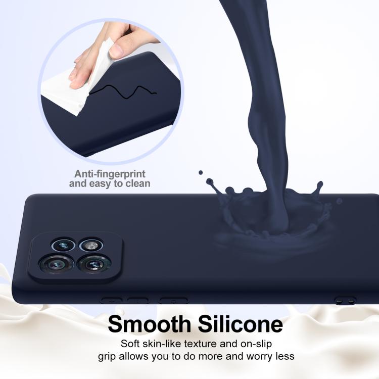 For Motorola Edge+ 2023 Shockproof Silicone Magsafe Phone Case(Navy Blue)