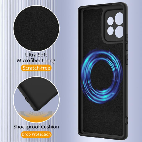 For Motorola Edge+ 2023 Shockproof Silicone Magsafe Phone Case(Black)