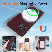 For Motorola Edge+ 2023 Shockproof Silicone Magsafe Phone Case(Plum Color)