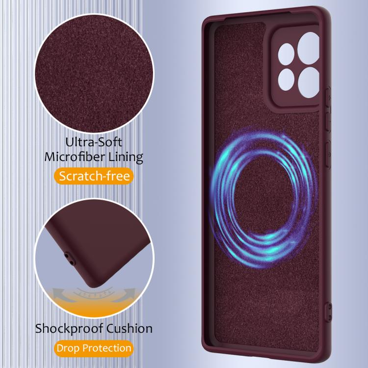 For Motorola Edge+ 2023 Shockproof Silicone Magsafe Phone Case(Plum Color)