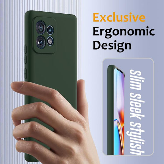 For Motorola Edge+ 2023 Shockproof Silicone Magsafe Phone Case(Dark Green)