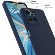 For Motorola Moto G75 5G Shockproof Silicone Magsafe Phone Case(Navy Blue)