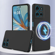 For Motorola Moto G75 5G Shockproof Silicone Magsafe Phone Case(Black)