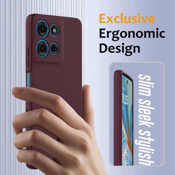 For Motorola Moto G75 5G Shockproof Silicone Magsafe Phone Case(Plum Color)