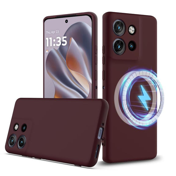 For Motorola Edge 50 Neo / Moto S50 Shockproof Silicone Magsafe Phone Case(Plum Color)