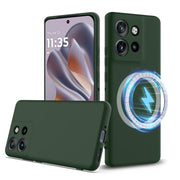 For Motorola Edge 50 Neo / Moto S50 Shockproof Silicone Magsafe Phone Case(Dark Green)