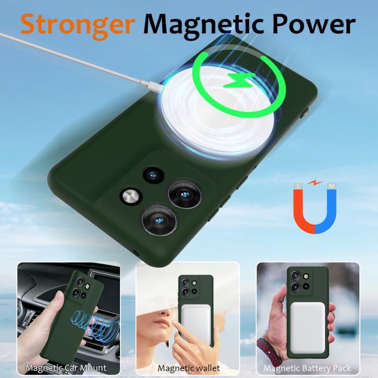 For Motorola Edge 50 Neo / Moto S50 Shockproof Silicone Magsafe Phone Case(Dark Green)