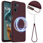 For Motorola Moto G05 / E15 Shockproof Silicone Magsafe Phone Case(Plum Color)
