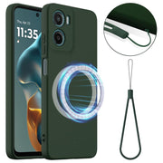 For Motorola Moto G05 / E15 Shockproof Silicone Magsafe Phone Case(Dark Green)