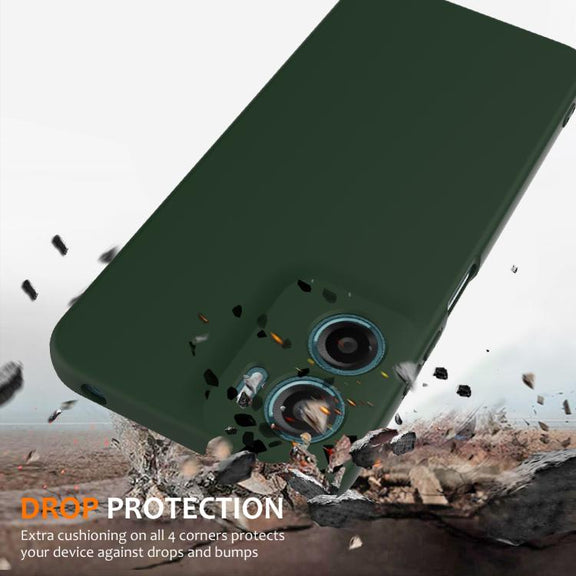 For Motorola Moto G05 / E15 Shockproof Silicone Magsafe Phone Case(Dark Green)