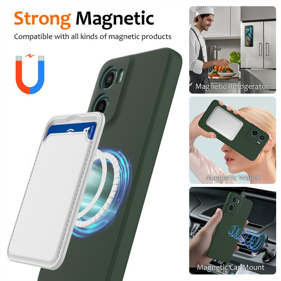For Motorola Moto G05 / E15 Shockproof Silicone Magsafe Phone Case(Dark Green)