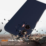 For Motorola Moto G35 5G Shockproof Silicone Magsafe Phone Case(Navy Blue)