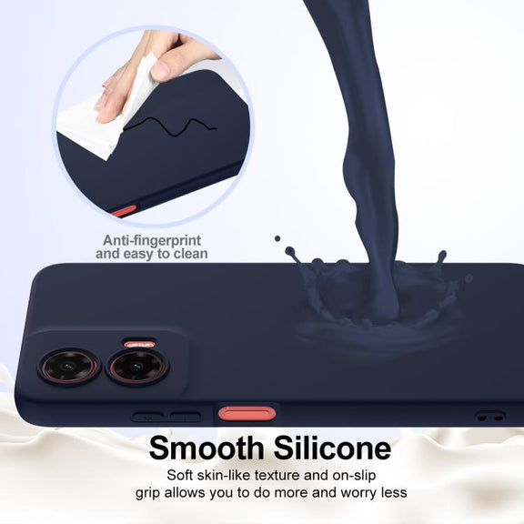 For Motorola Moto G35 5G Shockproof Silicone Magsafe Phone Case(Navy Blue)