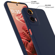 For Motorola Moto G35 5G Shockproof Silicone Magsafe Phone Case(Navy Blue)