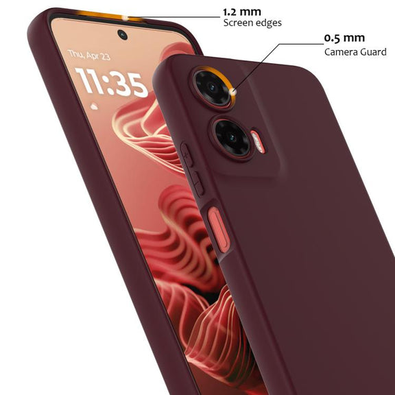 For Motorola Moto G35 5G Shockproof Silicone Magsafe Phone Case(Plum Color)