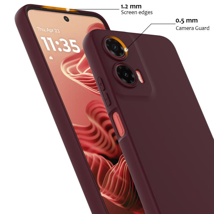 For Motorola Moto G35 5G Shockproof Silicone Magsafe Phone Case(Plum Color)