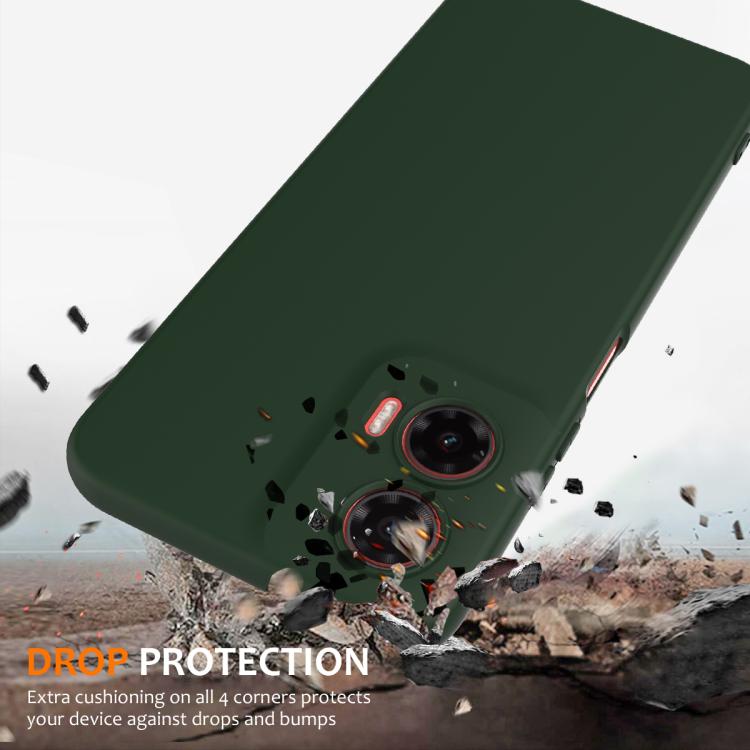 For Motorola Moto G35 5G Shockproof Silicone Magsafe Phone Case(Dark Green)