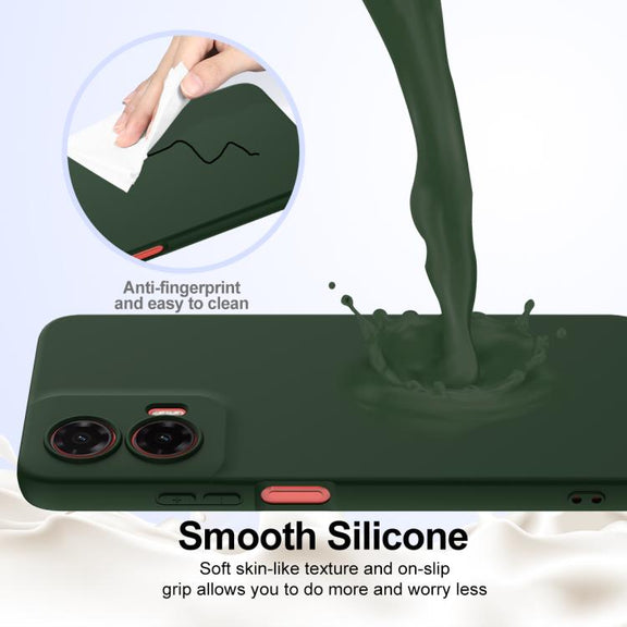 For Motorola Moto G35 5G Shockproof Silicone Magsafe Phone Case(Dark Green)