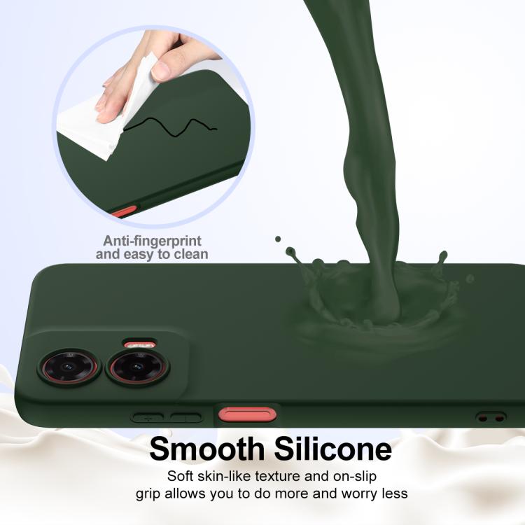 For Motorola Moto G35 5G Shockproof Silicone Magsafe Phone Case(Dark Green)