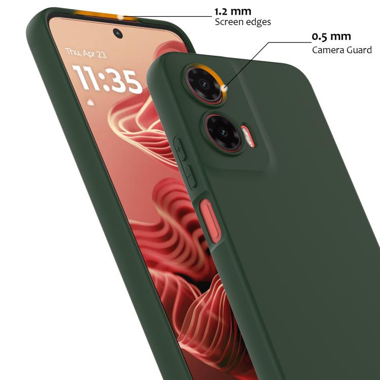 For Motorola Moto G35 5G Shockproof Silicone Magsafe Phone Case(Dark Green)