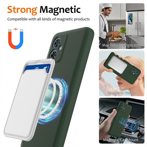 For Motorola Moto G54 / G54 Power Shockproof Silicone Magsafe Phone Case(Dark Green)